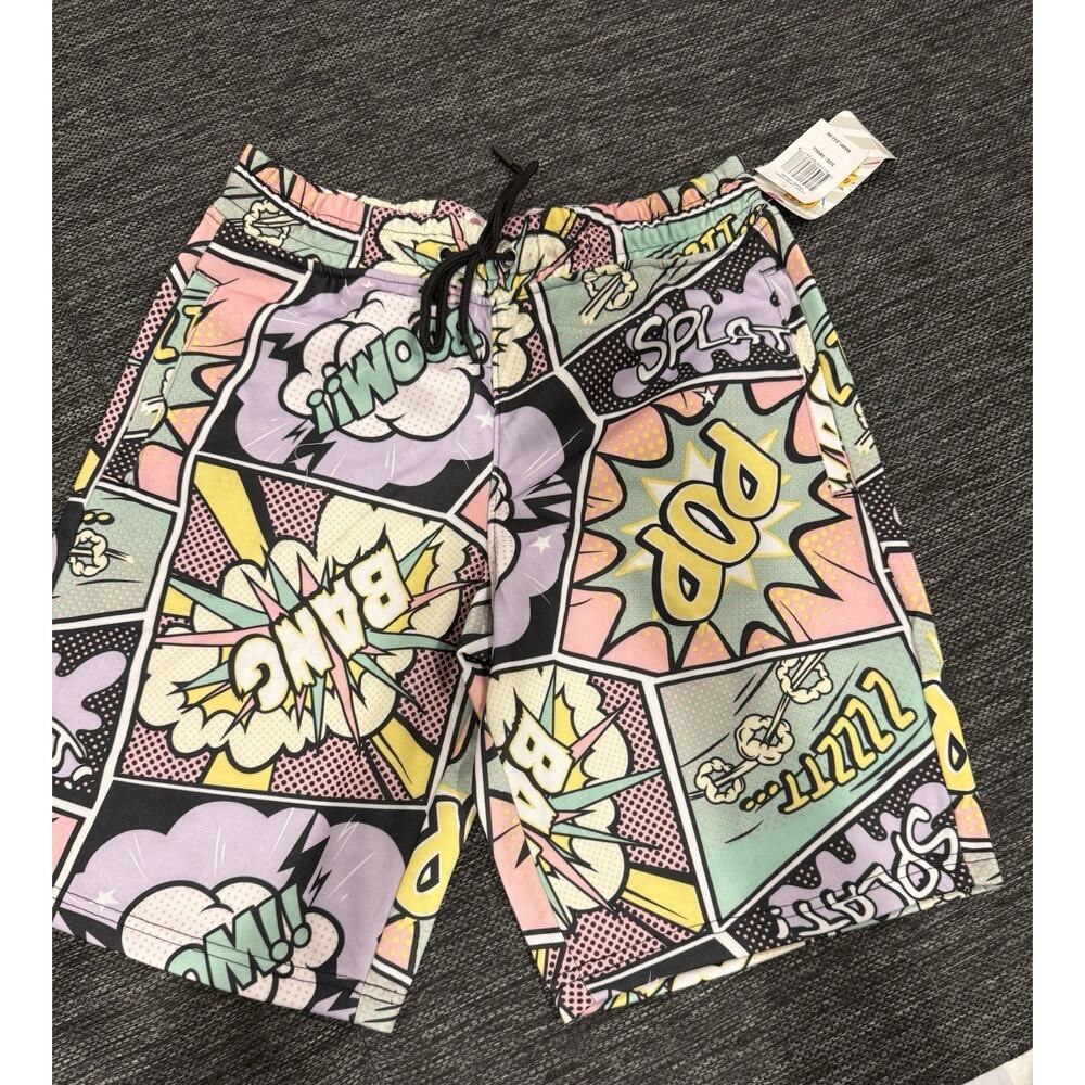 Oh Snap! Mens size Small Multicolor Comic Pop Art Bang POW drawstring shorts